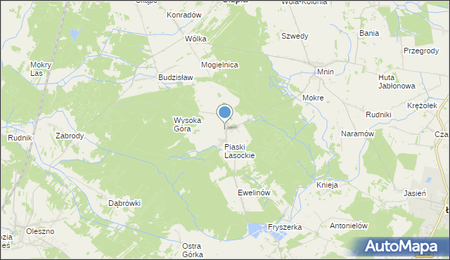 mapa Lasocin, Lasocin gmina Łopuszno na mapie Targeo