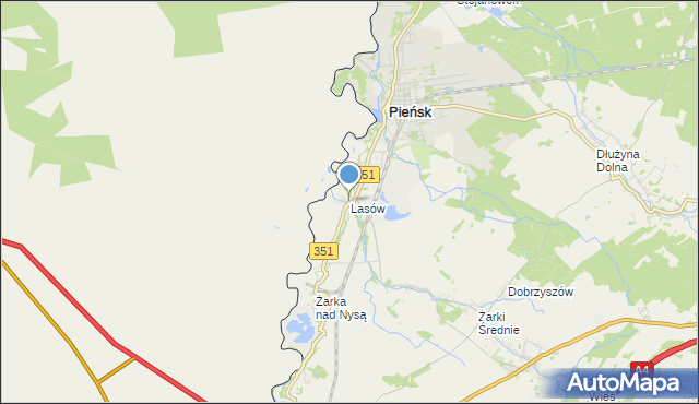 mapa Lasów, Lasów na mapie Targeo