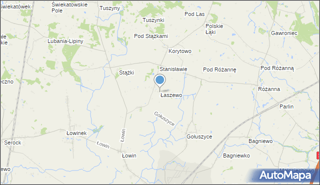 mapa Łaszewo, Łaszewo gmina Pruszcz na mapie Targeo