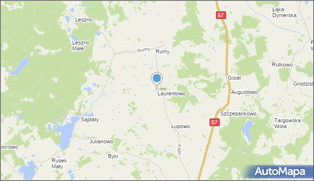 mapa Laurentowo, Laurentowo na mapie Targeo