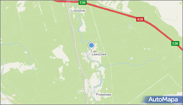 mapa Ławszowa, Ławszowa na mapie Targeo