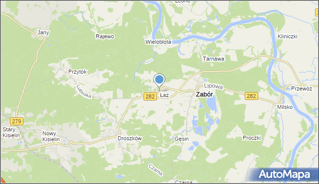 mapa Łaz, Łaz gmina Zabór na mapie Targeo