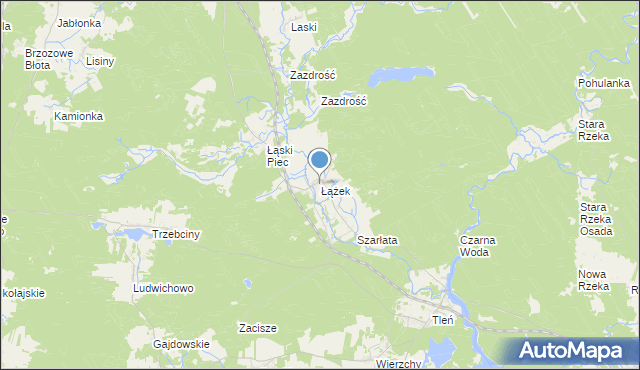 mapa Łążek, Łążek gmina Osie na mapie Targeo