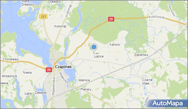 mapa Łazice, Łazice na mapie Targeo