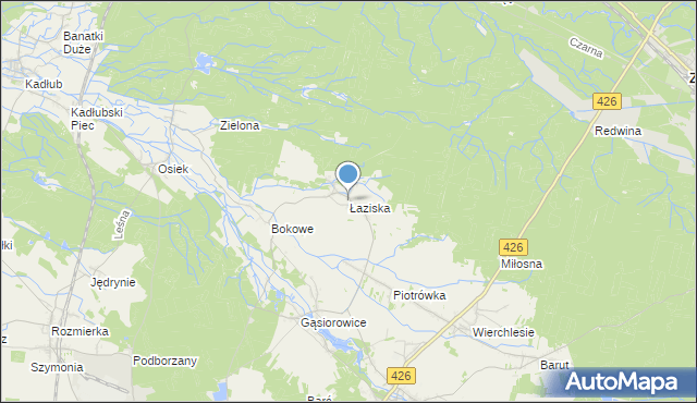mapa Łaziska, Łaziska gmina Jemielnica na mapie Targeo