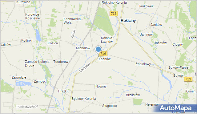 mapa Łaznów, Łaznów na mapie Targeo