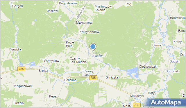 mapa Łazów, Łazów gmina Żytno na mapie Targeo