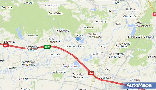 mapa Łazy, Łazy gmina Przeworsk na mapie Targeo