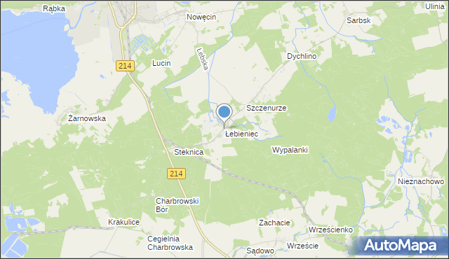 mapa Łebieniec, Łebieniec na mapie Targeo