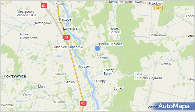 mapa Łęcino, Łęcino na mapie Targeo