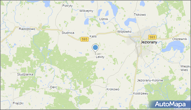 mapa Lekity, Lekity na mapie Targeo