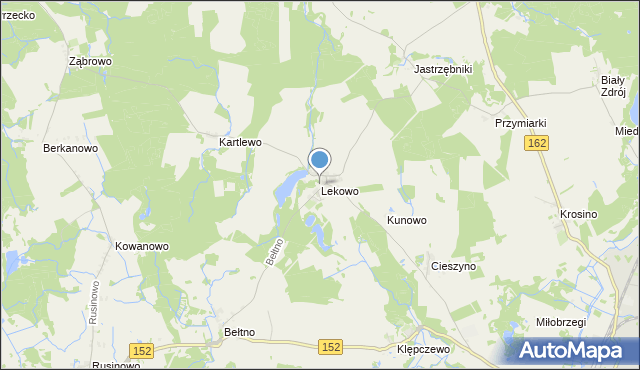 mapa Lekowo, Lekowo gmina Świdwin na mapie Targeo