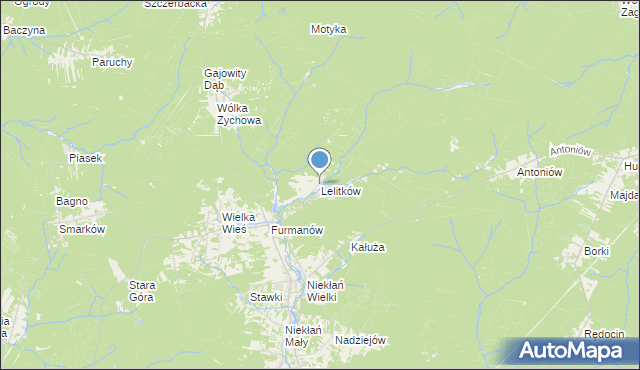 mapa Lelitków, Lelitków na mapie Targeo