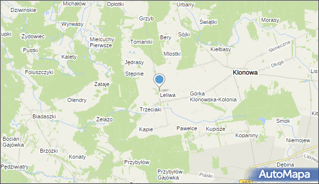 mapa Leliwa, Leliwa na mapie Targeo