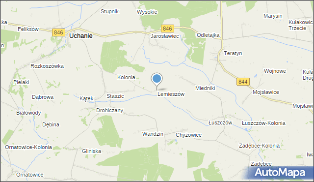 mapa Lemieszów, Lemieszów na mapie Targeo