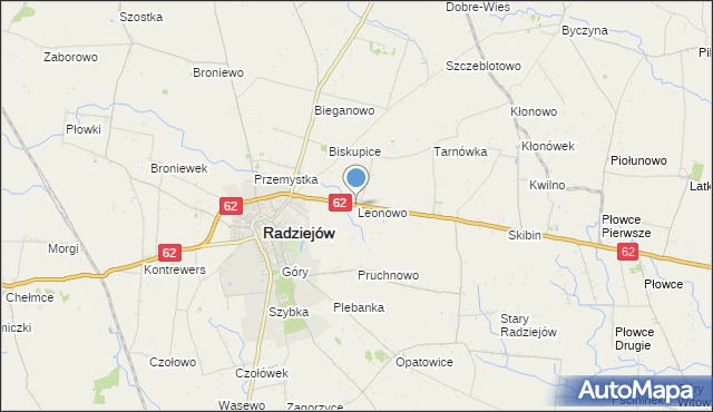 mapa Leonowo, Leonowo gmina Radziejów na mapie Targeo