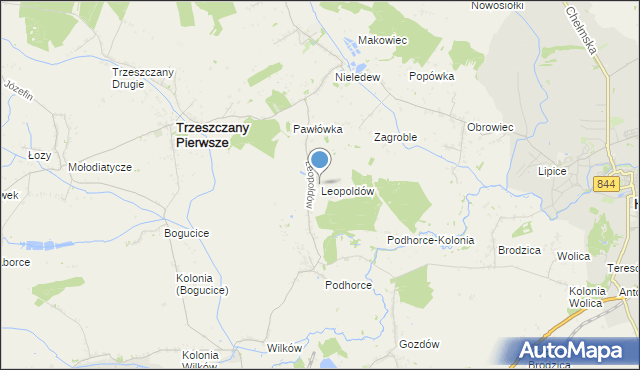 mapa Leopoldów, Leopoldów gmina Trzeszczany na mapie Targeo