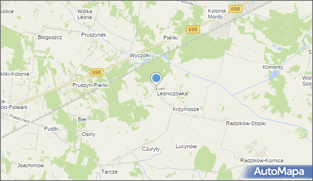 mapa Leśniczówka, Leśniczówka gmina Mordy na mapie Targeo