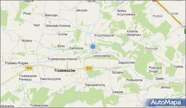 mapa Leszczanka, Leszczanka gmina Trzebieszów na mapie Targeo