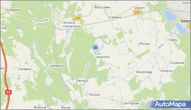 mapa Leszczno, Leszczno na mapie Targeo