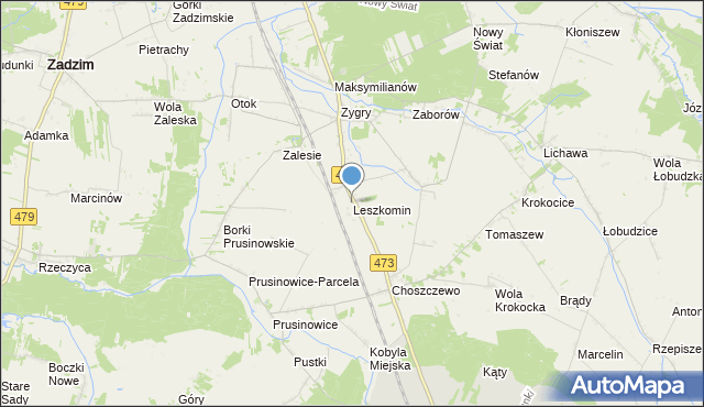 mapa Leszkomin, Leszkomin na mapie Targeo