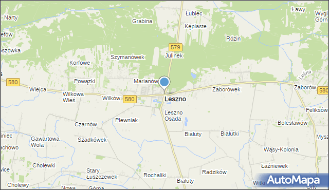 mapa Leszno, Leszno powiat warszawski zachodni na mapie Targeo