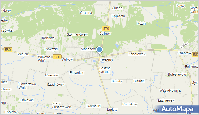 mapa Leszno, Leszno powiat warszawski zachodni na mapie Targeo