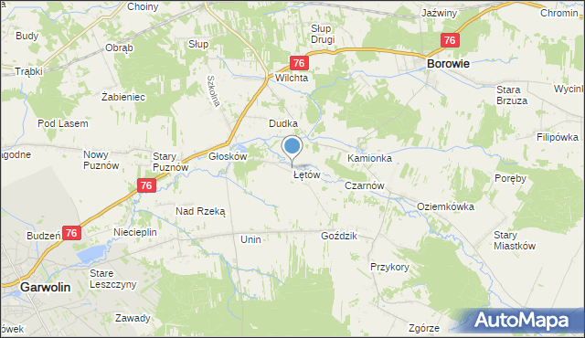 mapa Łętów, Łętów na mapie Targeo