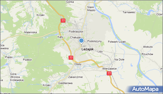 mapa Leżajsk, Leżajsk na mapie Targeo