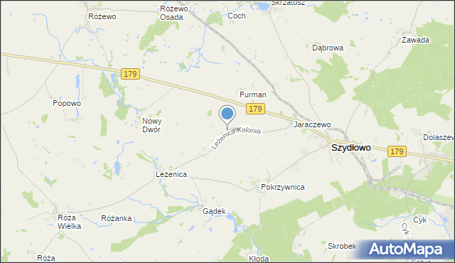 mapa Leżenica-Kolonia, Leżenica-Kolonia na mapie Targeo