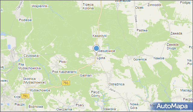 mapa Lgota, Lgota gmina Trzebinia na mapie Targeo