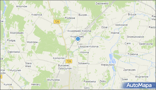 mapa Libiszów-Kolonia, Libiszów-Kolonia na mapie Targeo