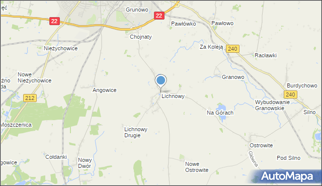 mapa Lichnowy, Lichnowy gmina Chojnice na mapie Targeo