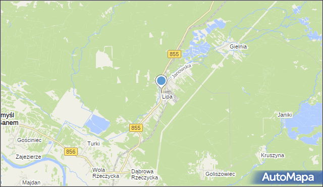 mapa Lipa, Lipa gmina Zaklików na mapie Targeo