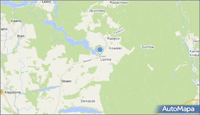 mapa Lipinka, Lipinka gmina Dobiegniew na mapie Targeo