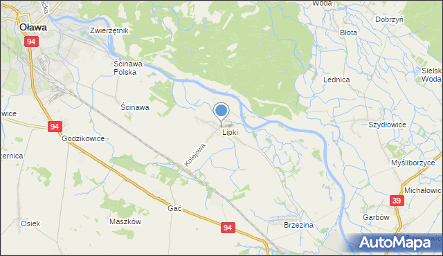 mapa Lipki, Lipki gmina Skarbimierz na mapie Targeo
