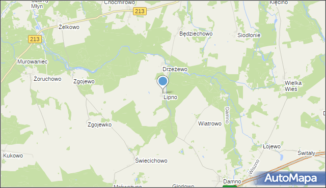 mapa Lipno, Lipno gmina Główczyce na mapie Targeo