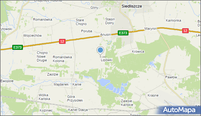 mapa Lipówki, Lipówki gmina Siedliszcze na mapie Targeo