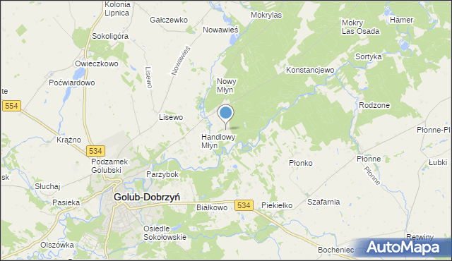 mapa Lisak, Lisak na mapie Targeo