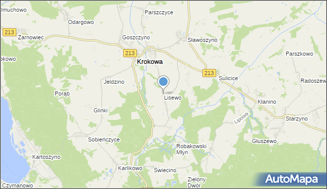 mapa Lisewo, Lisewo gmina Krokowa na mapie Targeo