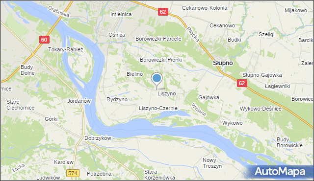 mapa Liszyno, Liszyno na mapie Targeo