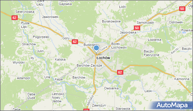 mapa Łochów, Łochów powiat węgrowski na mapie Targeo