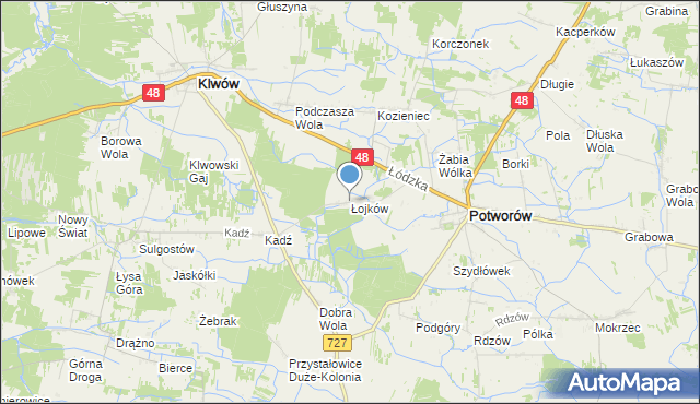 mapa Łojków, Łojków na mapie Targeo