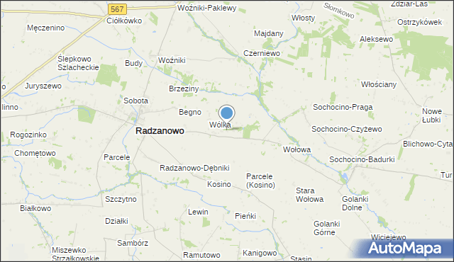 mapa Łoniewo, Łoniewo gmina Radzanowo na mapie Targeo