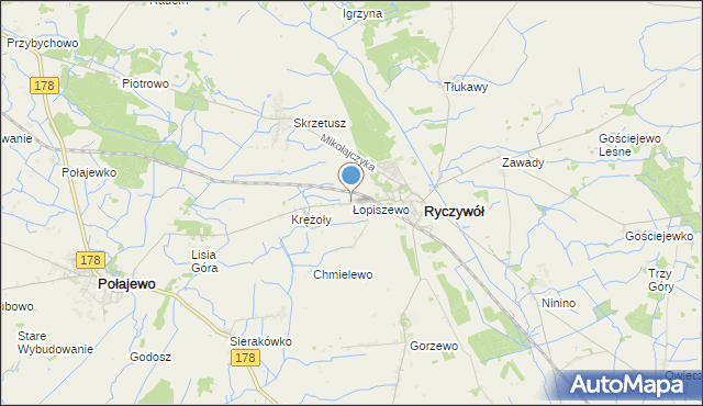 mapa Łopiszewo, Łopiszewo na mapie Targeo