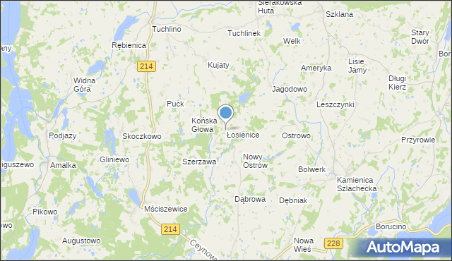 mapa Łosienice, Łosienice na mapie Targeo