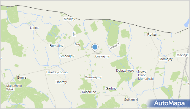 mapa Łoskajmy, Łoskajmy gmina Sępopol na mapie Targeo