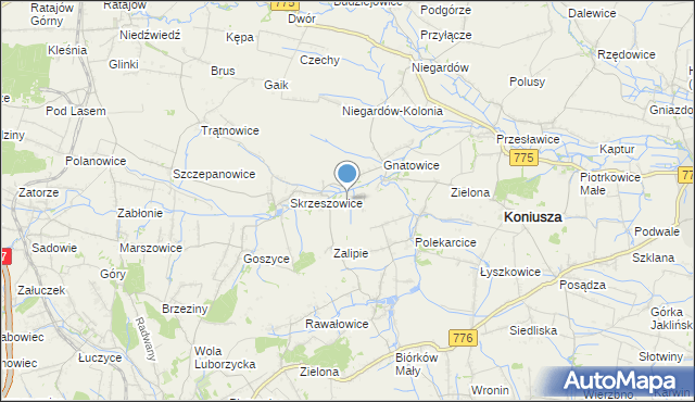mapa Łososkowice, Łososkowice na mapie Targeo