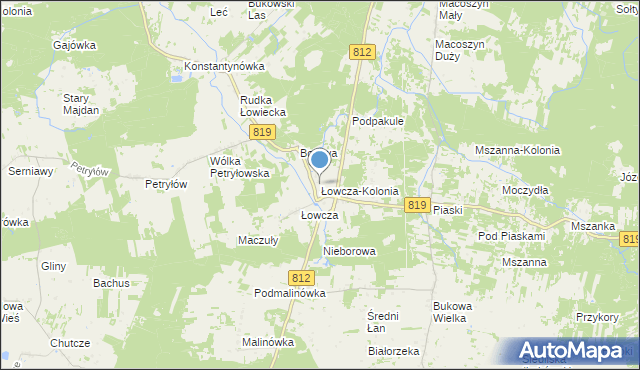 mapa Łowcza-Kolonia, Łowcza-Kolonia na mapie Targeo