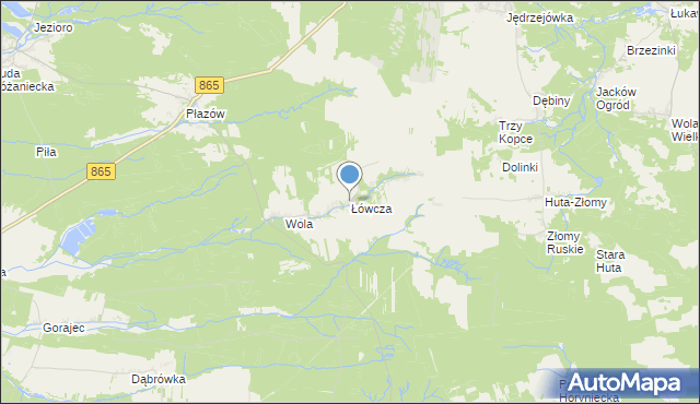 mapa Łówcza, Łówcza na mapie Targeo